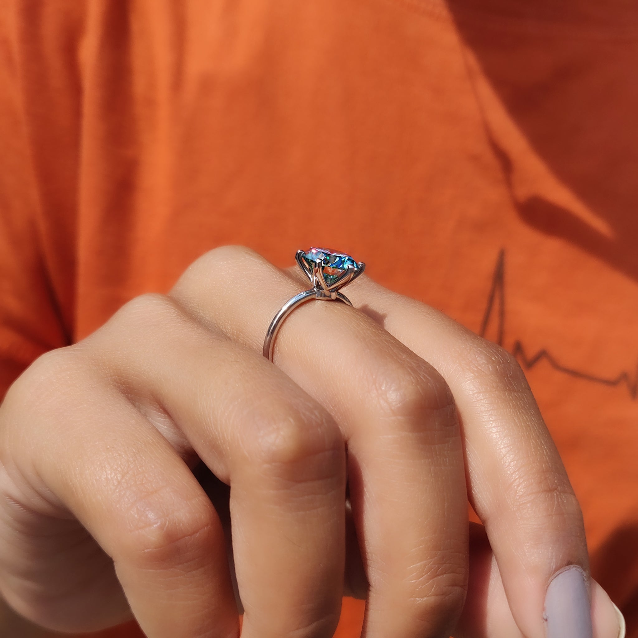 Round Cut Engagement Ring In Solitaire Style