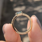 Emerald Cut Engagement Ring In East To West Style