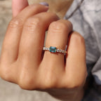 Emerald Cut Engagement Ring In East To West Style