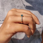 Emerald Cut Engagement Ring In East To West Style
