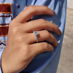 Round Cut Moissanite Cathedral Setting Ring