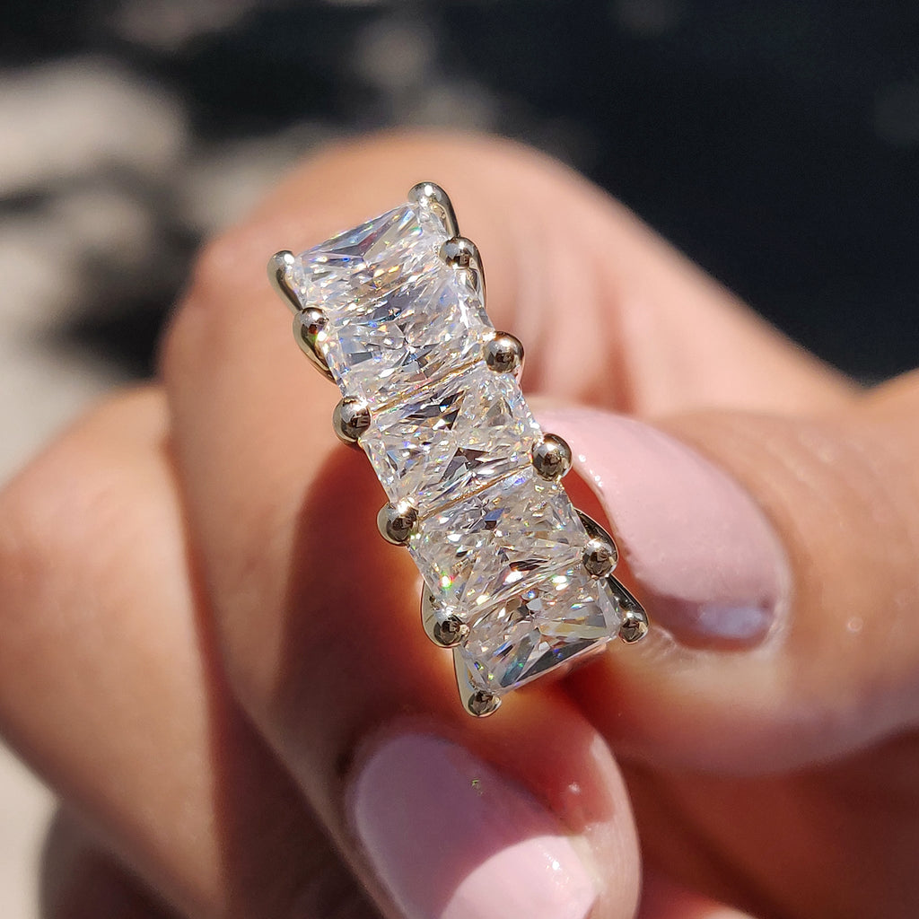 Radiant Cut 5 Stone Wedding Band