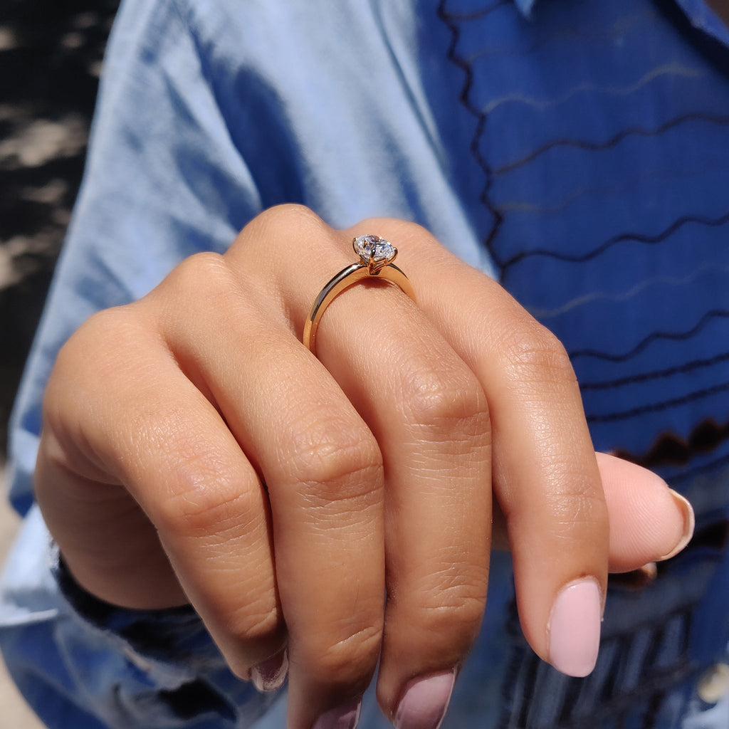 Oval Cut Moissanite Ring In Solitaire Style
