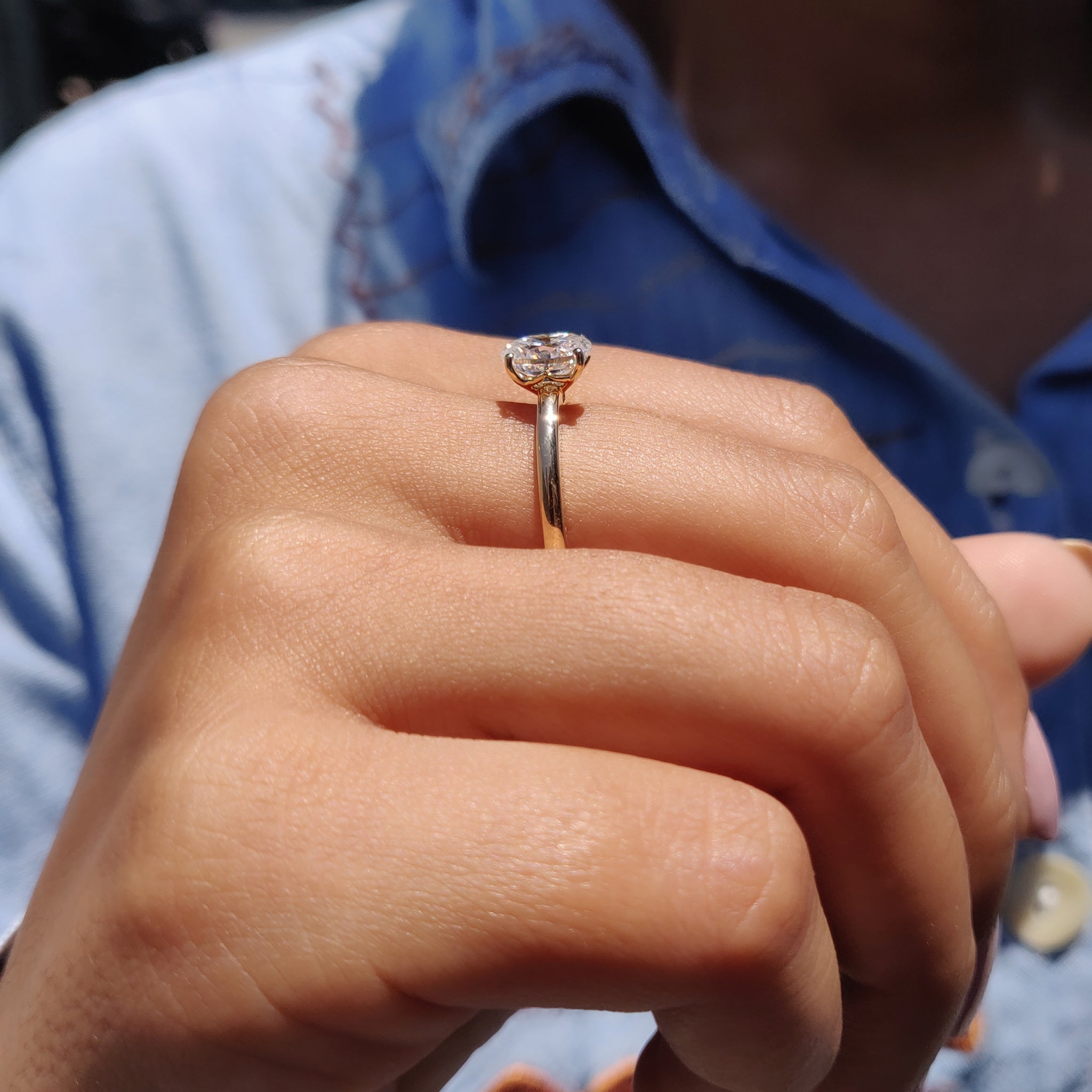 Oval Cut Moissanite Ring In Solitaire Style
