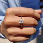 Oval Cut Moissanite Ring In Solitaire Style