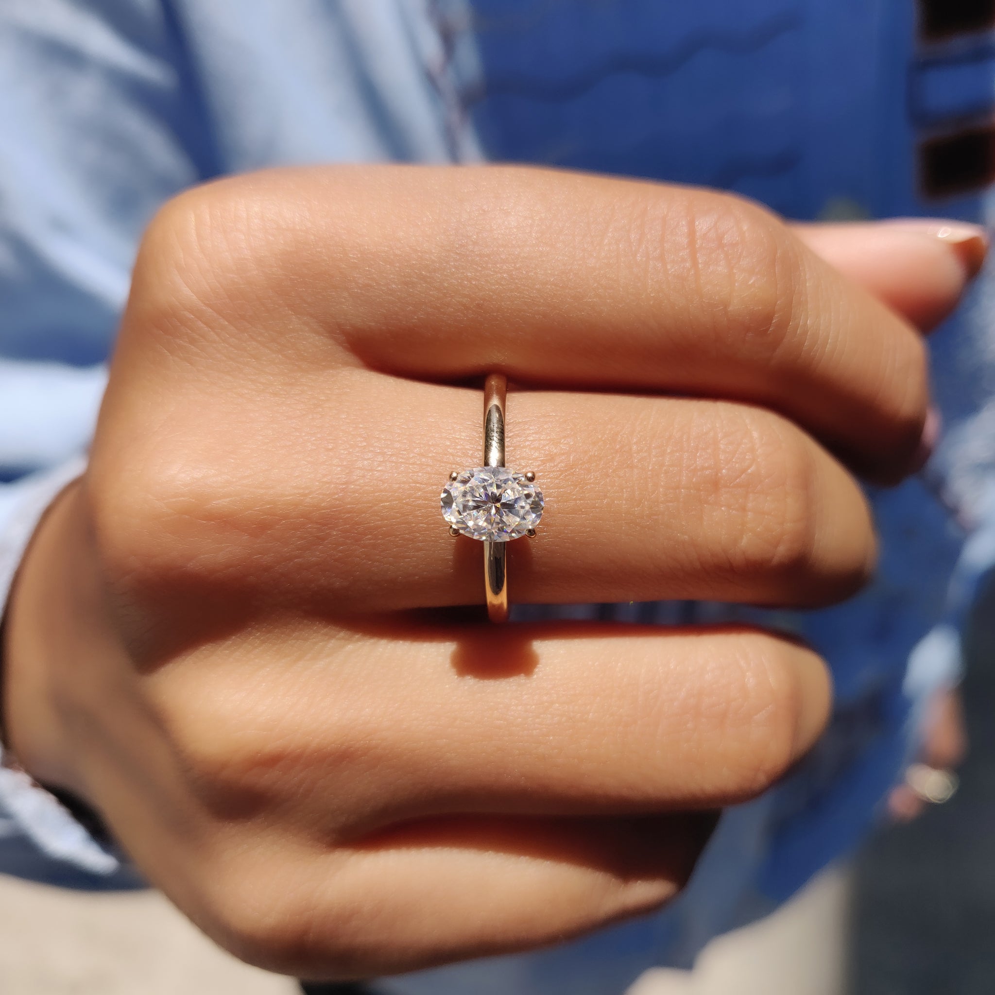 Oval Cut Moissanite Ring In Solitaire Style