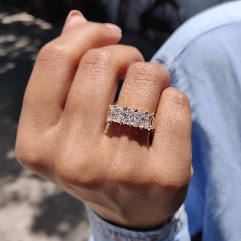 Radiant Cut 5 Stone Wedding Band