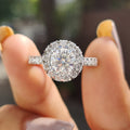 Round Moissanite Halo Engagement Ring