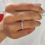 Round Rose Cut 3 Stone Engagement Ring With Pave Setting
