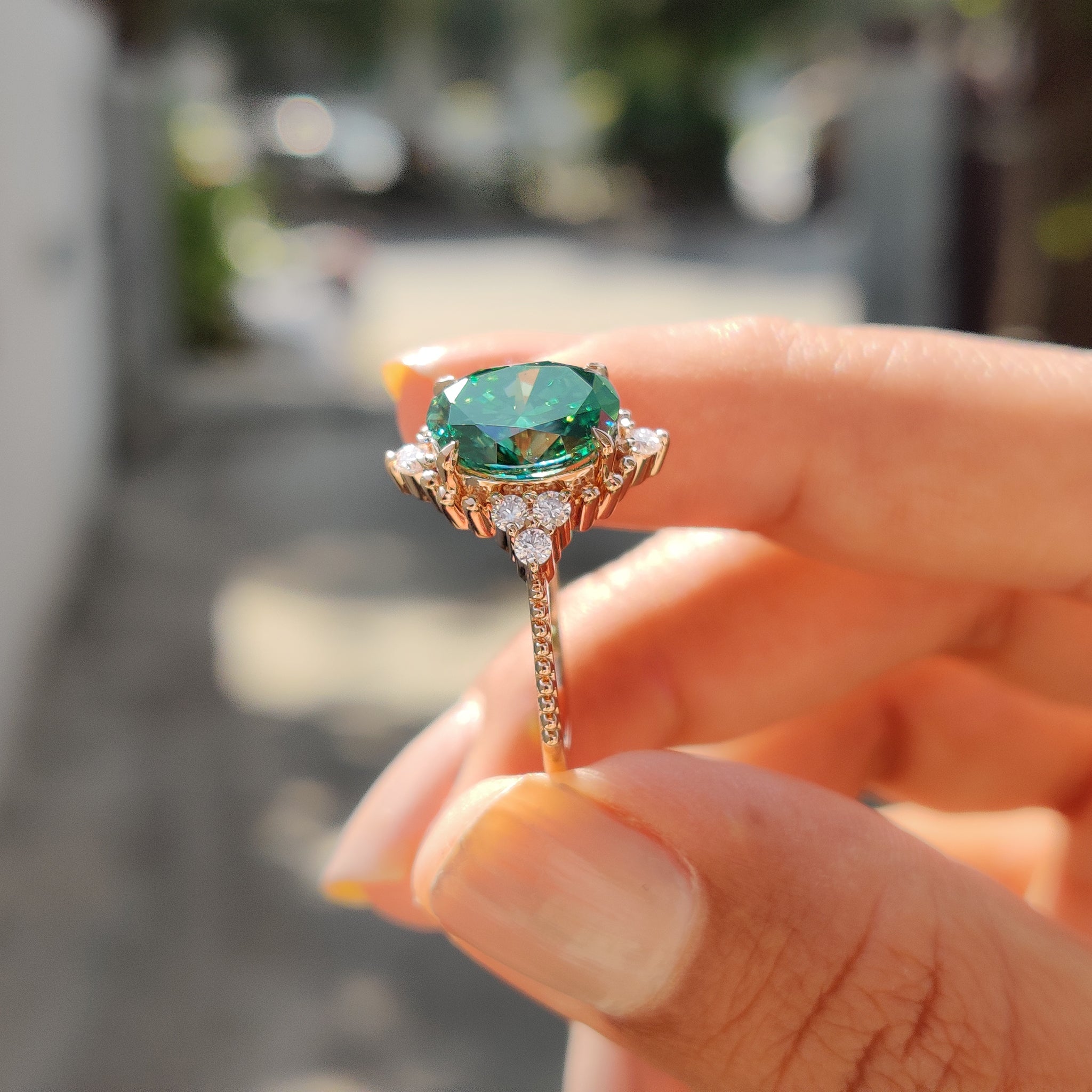 Oval Shaped Engagement Ring In Muse Style