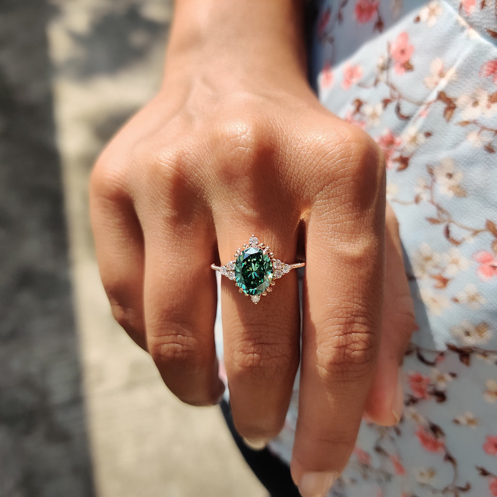 Oval Shaped Engagement Ring In Muse Style