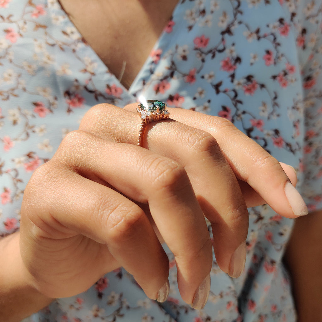 Oval Shaped Engagement Ring In Muse Style