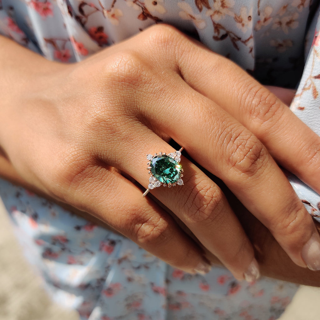 Oval Shaped Engagement Ring In Muse Style