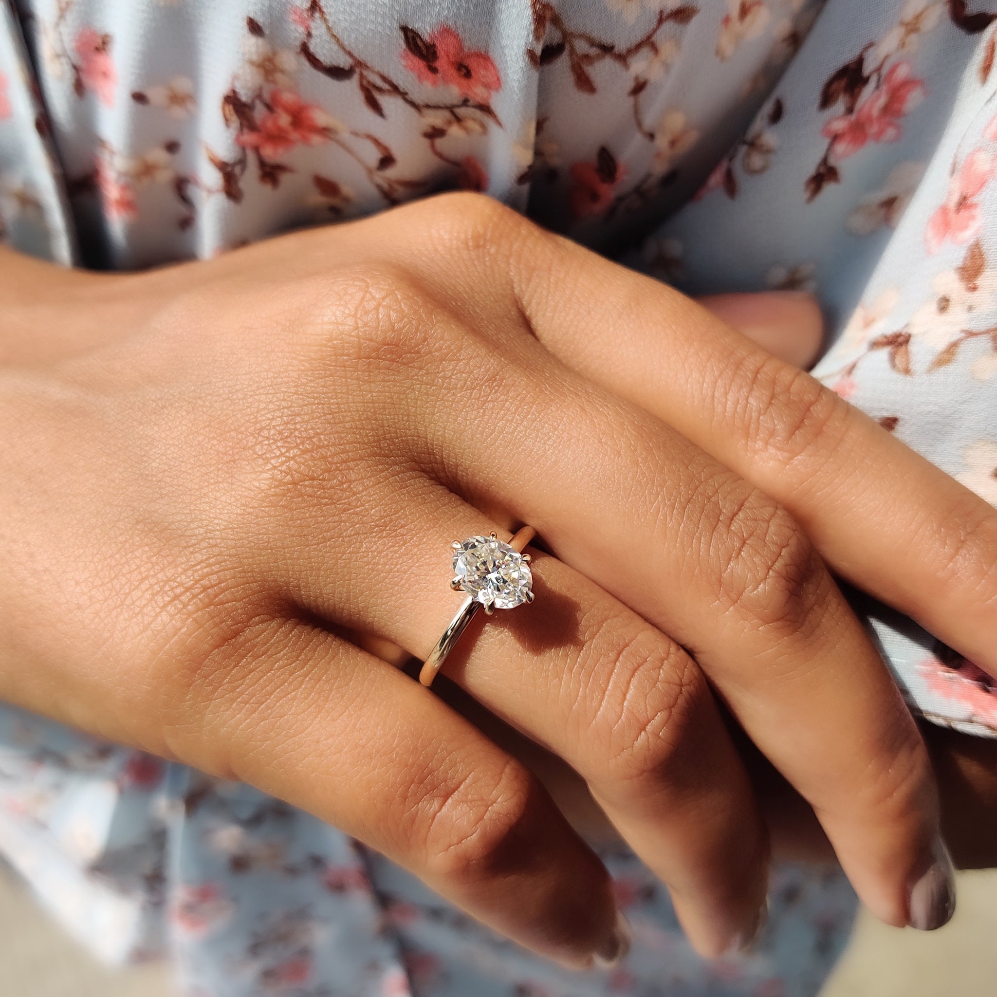 Oval Cut Solitaire Moissanite Ring