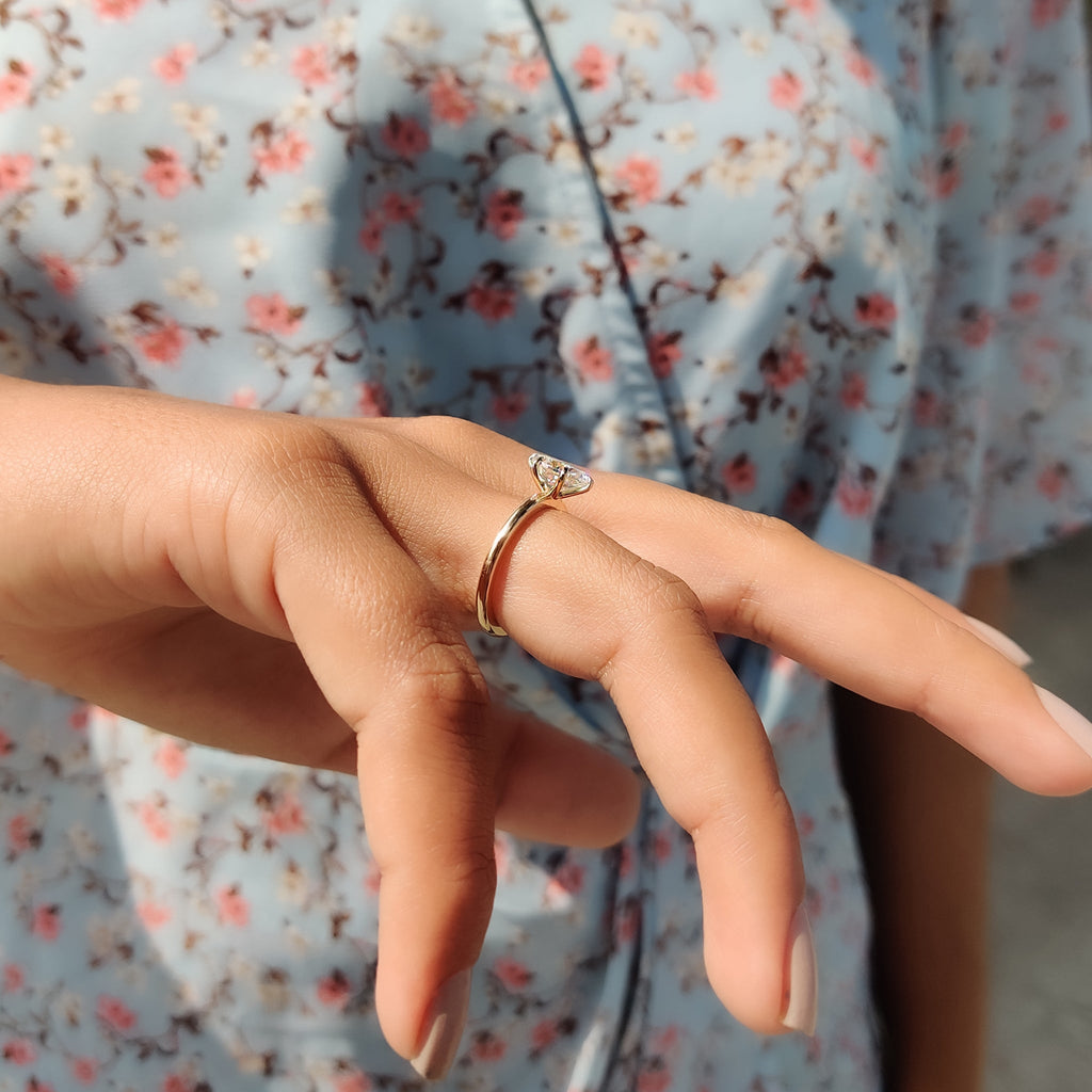 Oval Cut Solitaire Moissanite Ring