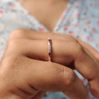 Simple Round Moissanite Minimalist Wedding Band