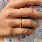 Simple Round Moissanite Minimalist Wedding Band