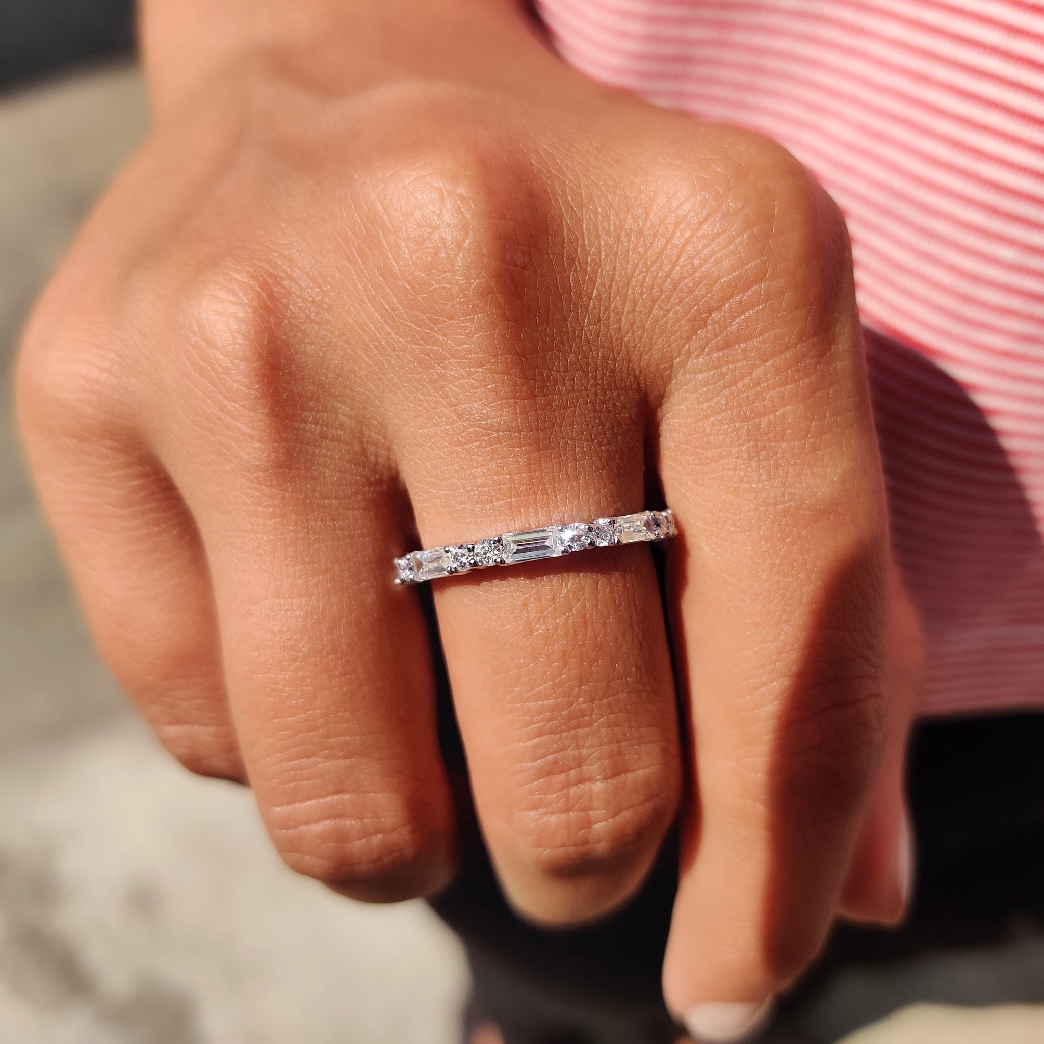 Full Eternity Baguette Cut Wedding band
