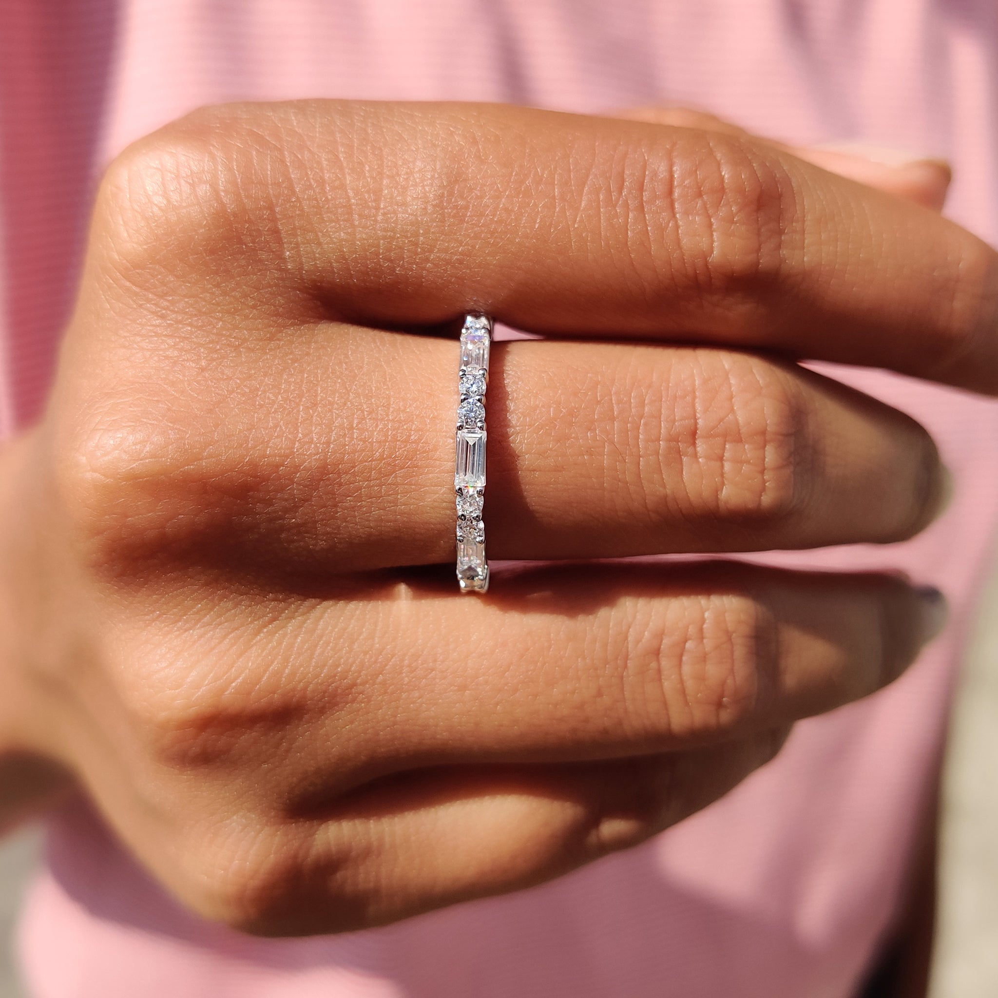 Full Eternity Baguette Cut Wedding band