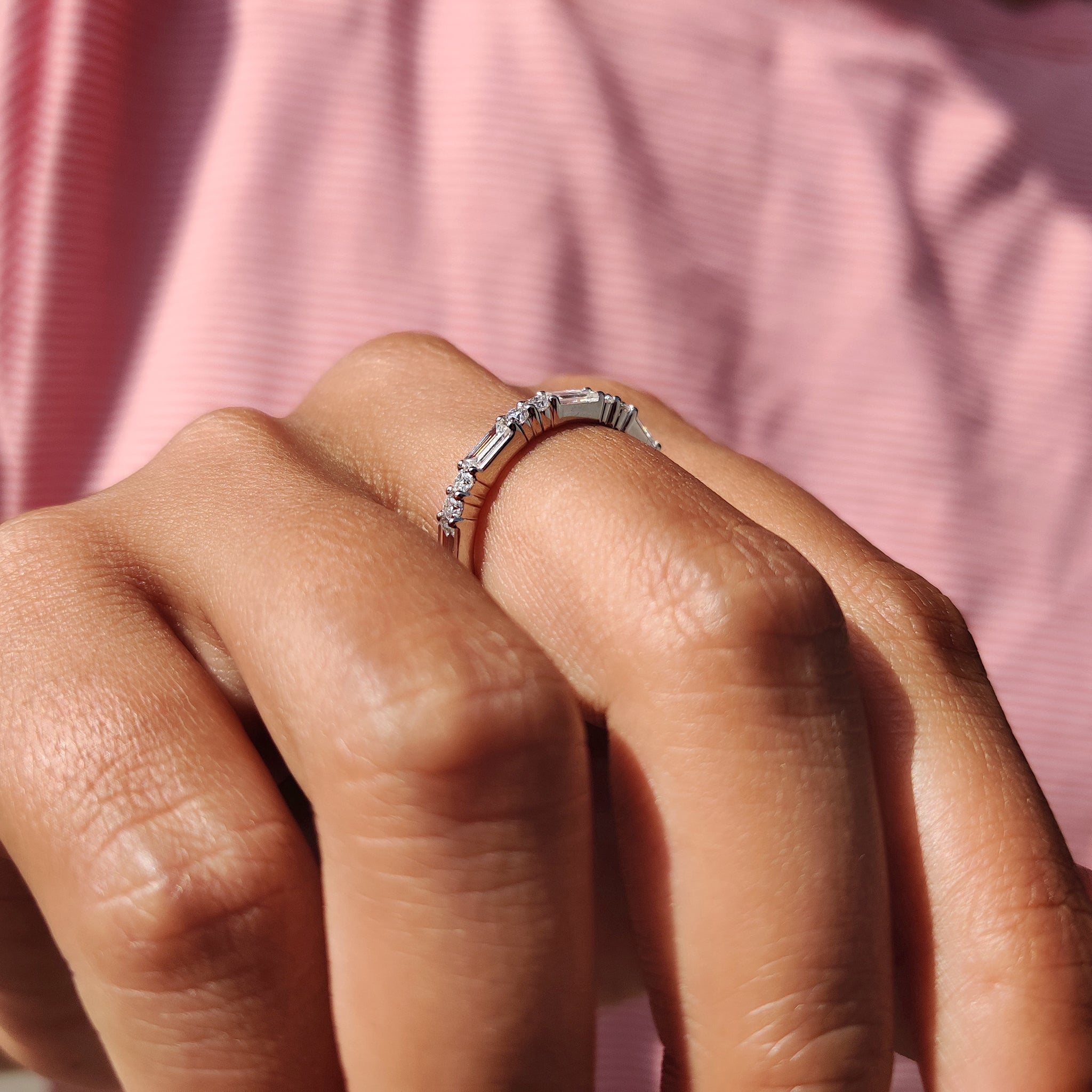 Full Eternity Baguette Cut Wedding band