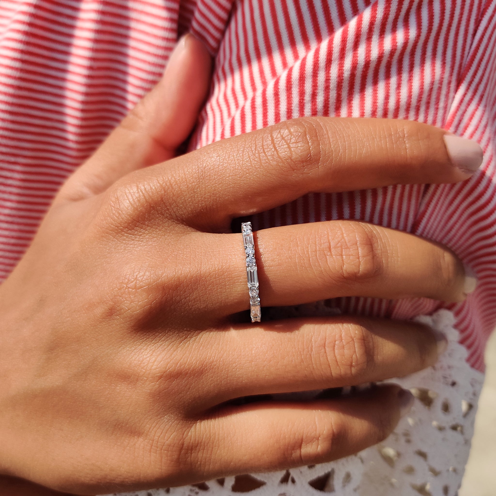 Full Eternity Baguette Cut Wedding band