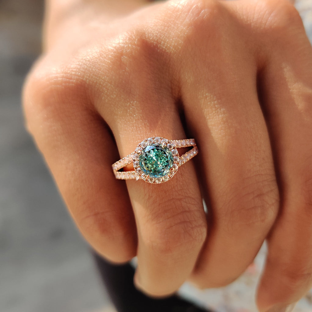 Portuguese Cut Engagement Ring With Halo Style