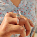 Portuguese Cut Engagement Ring With Halo Style