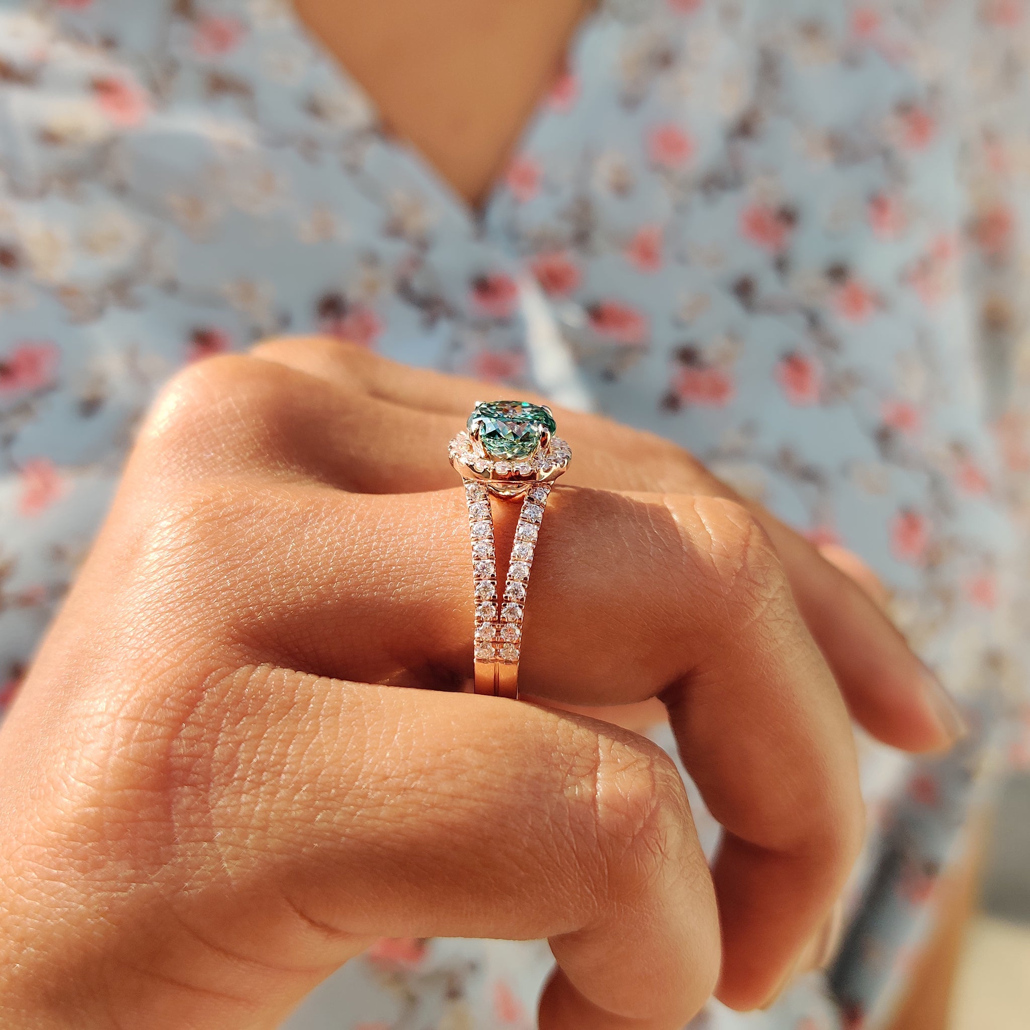 Portuguese Cut Engagement Ring With Halo Style