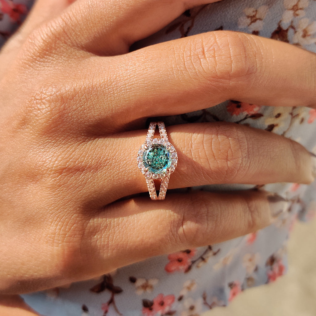 Portuguese Cut Engagement Ring With Halo Style