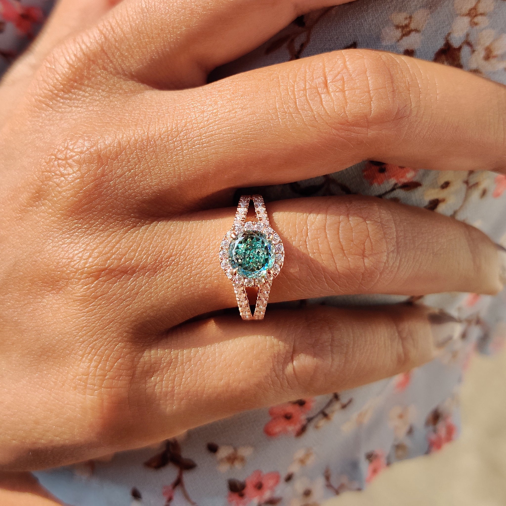 Portuguese Cut Engagement Ring With Halo Style