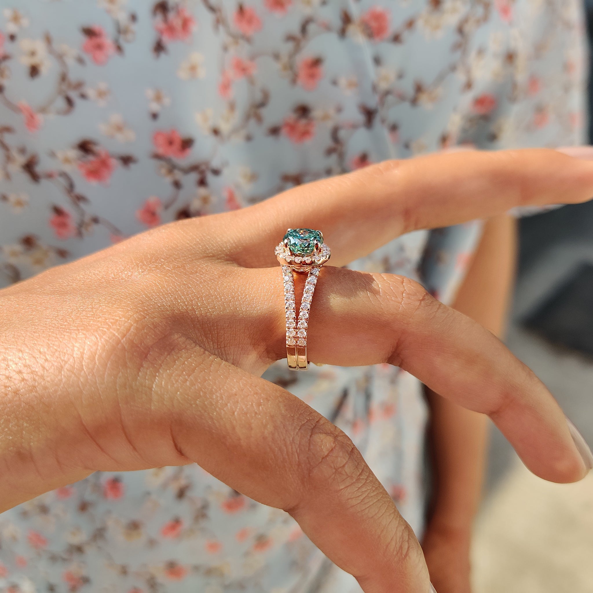 Portuguese Cut Engagement Ring With Halo Style