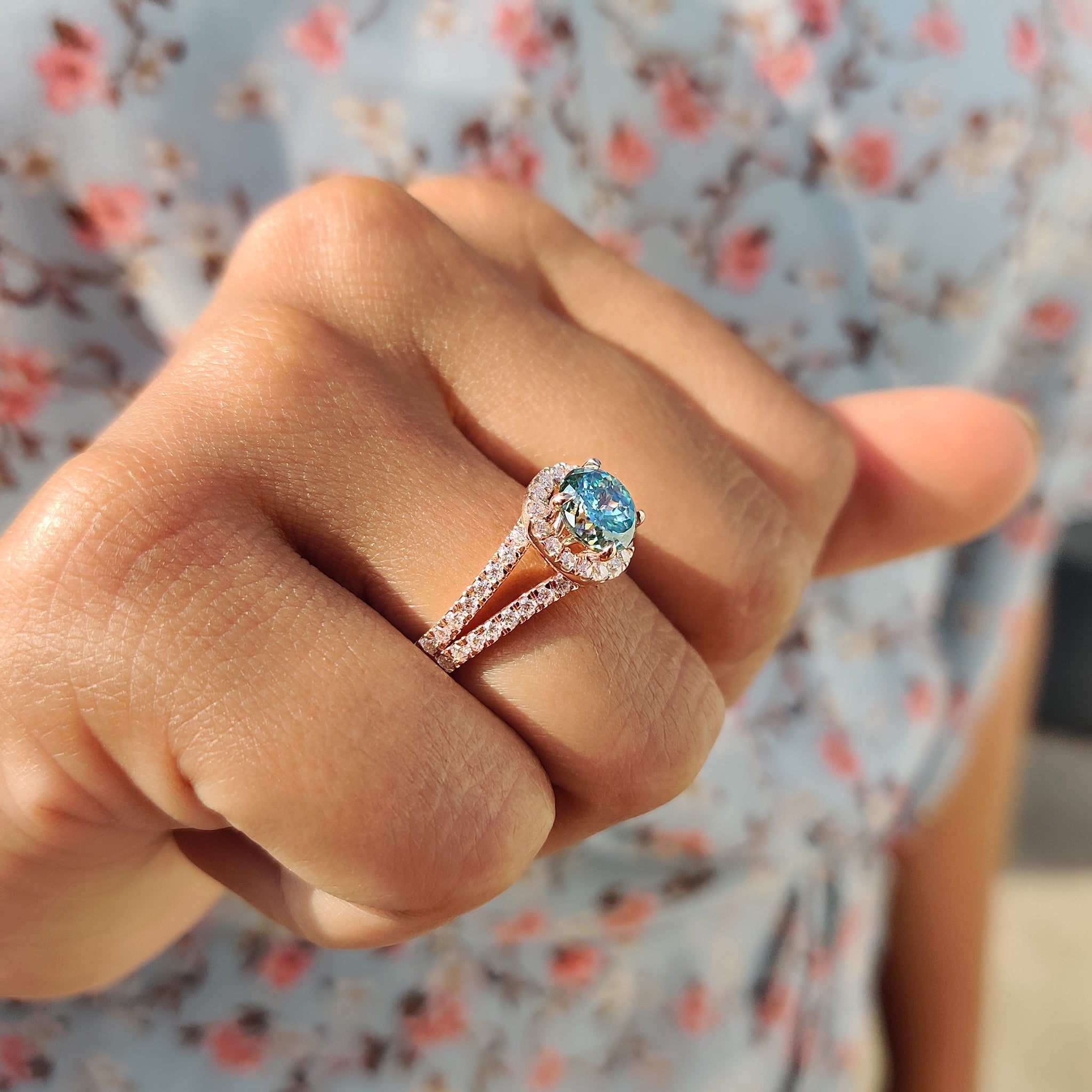 Portuguese Cut Engagement Ring With Halo Style