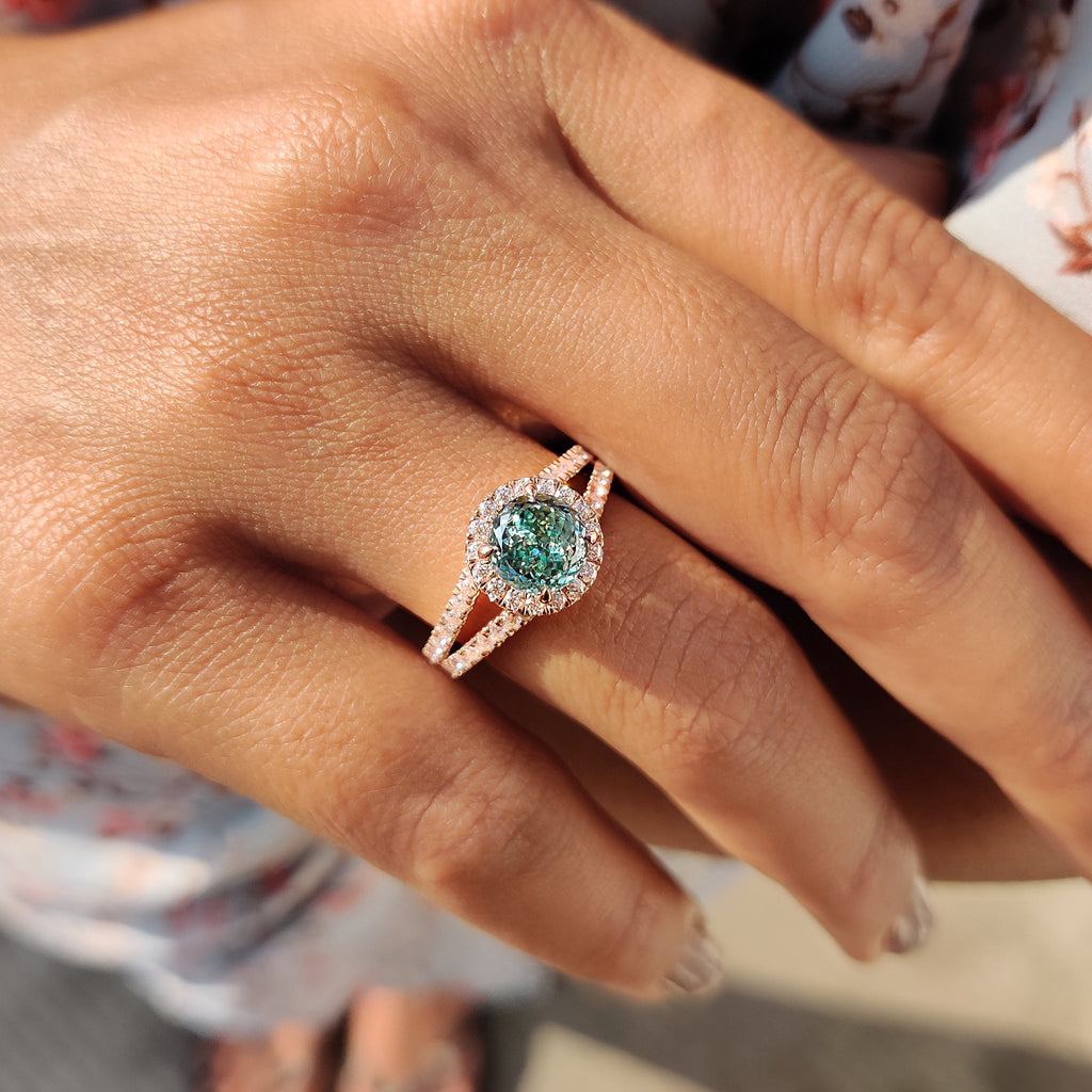 Portuguese Cut Engagement Ring With Halo Style