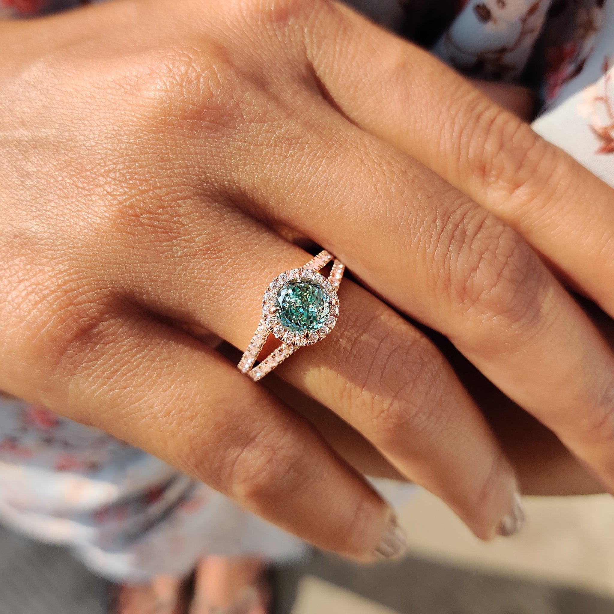 Portuguese Cut Engagement Ring With Halo Style