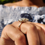 Oval and Princess Cut Moissanite Toi Et Moi Ring