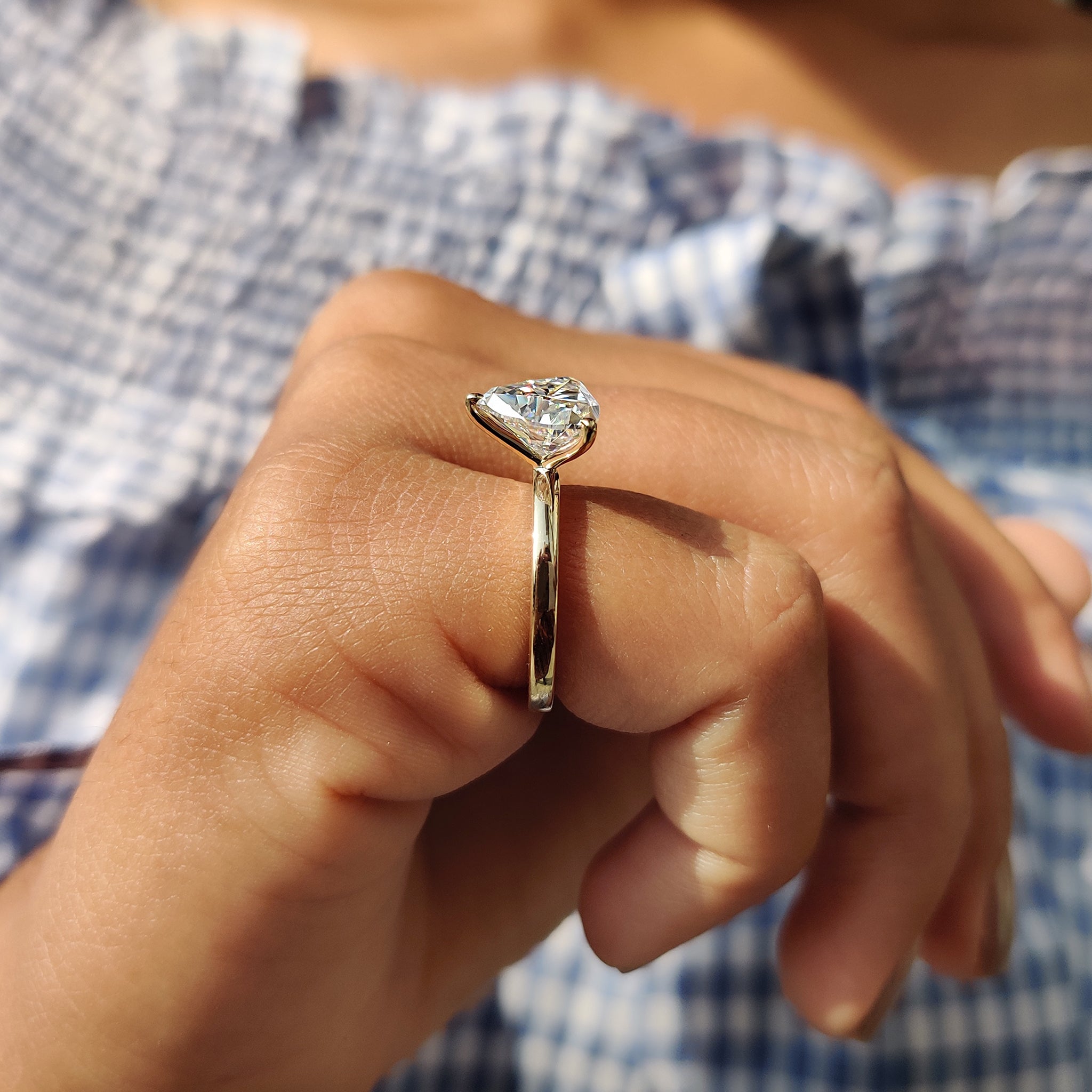 Trillion Cut Moissanite Solitaire Ring