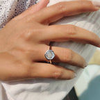 Portuguese Cut Bezel Set Engagement Ring