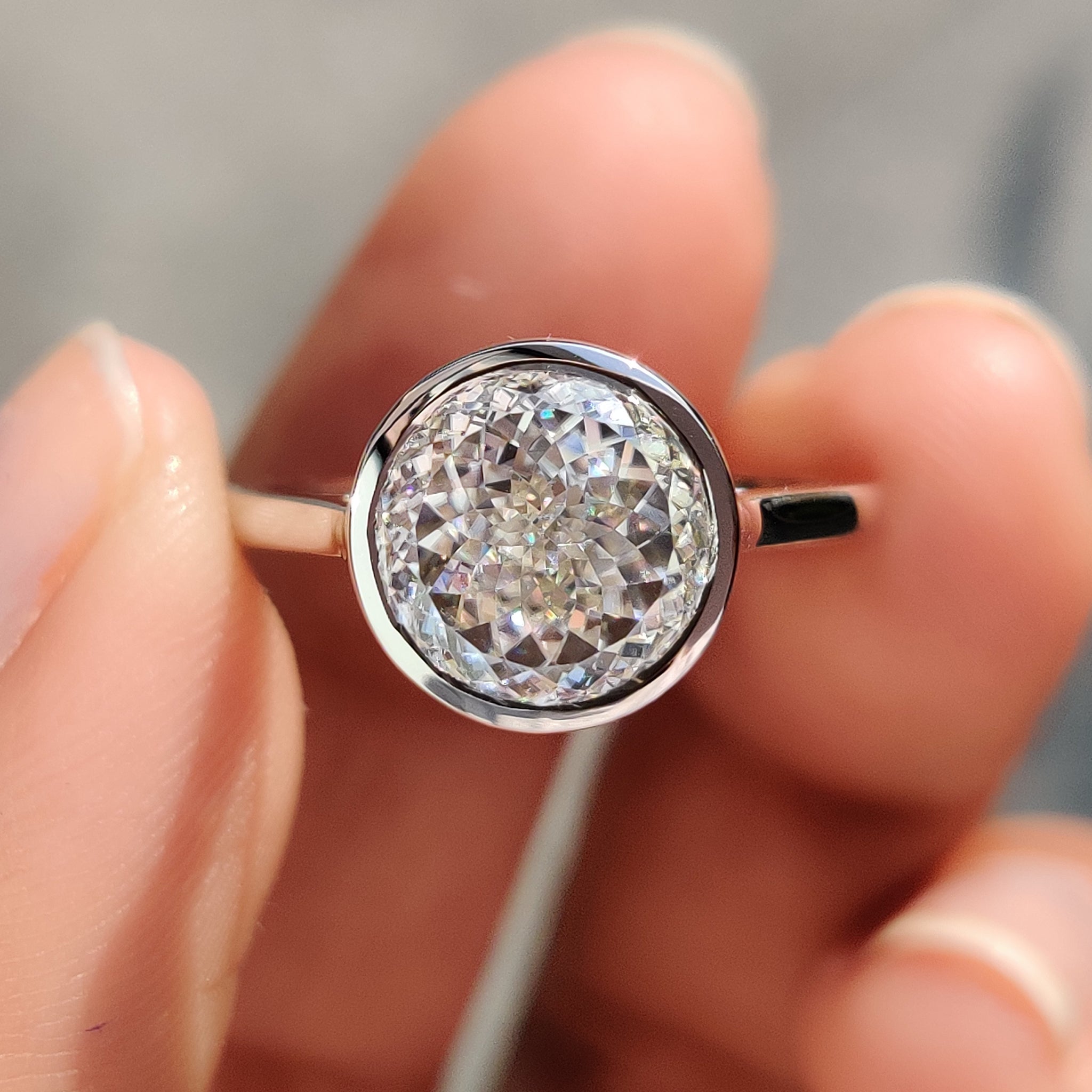 Portuguese Cut Bezel Set Engagement Ring Main image