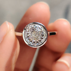 Portuguese Cut Bezel Set Engagement Ring
