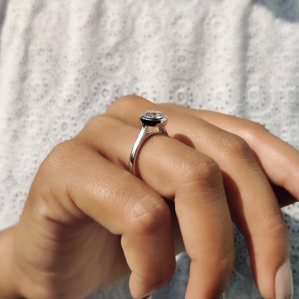 Old European Cut Bezel Engagement Ring