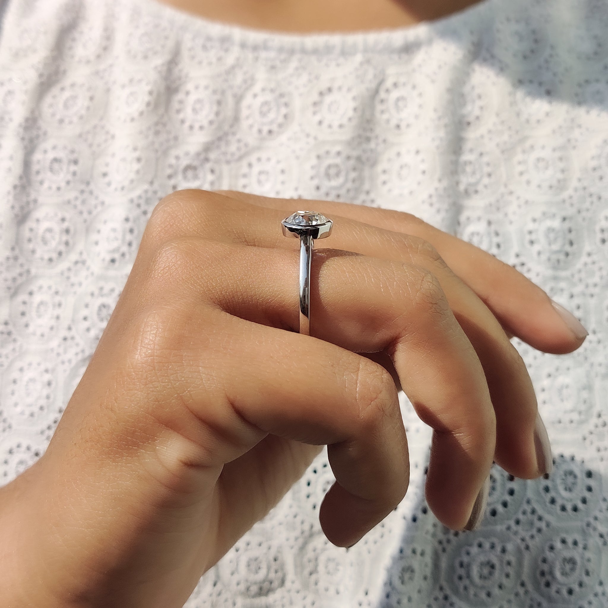 Old European Cut Bezel Engagement Ring