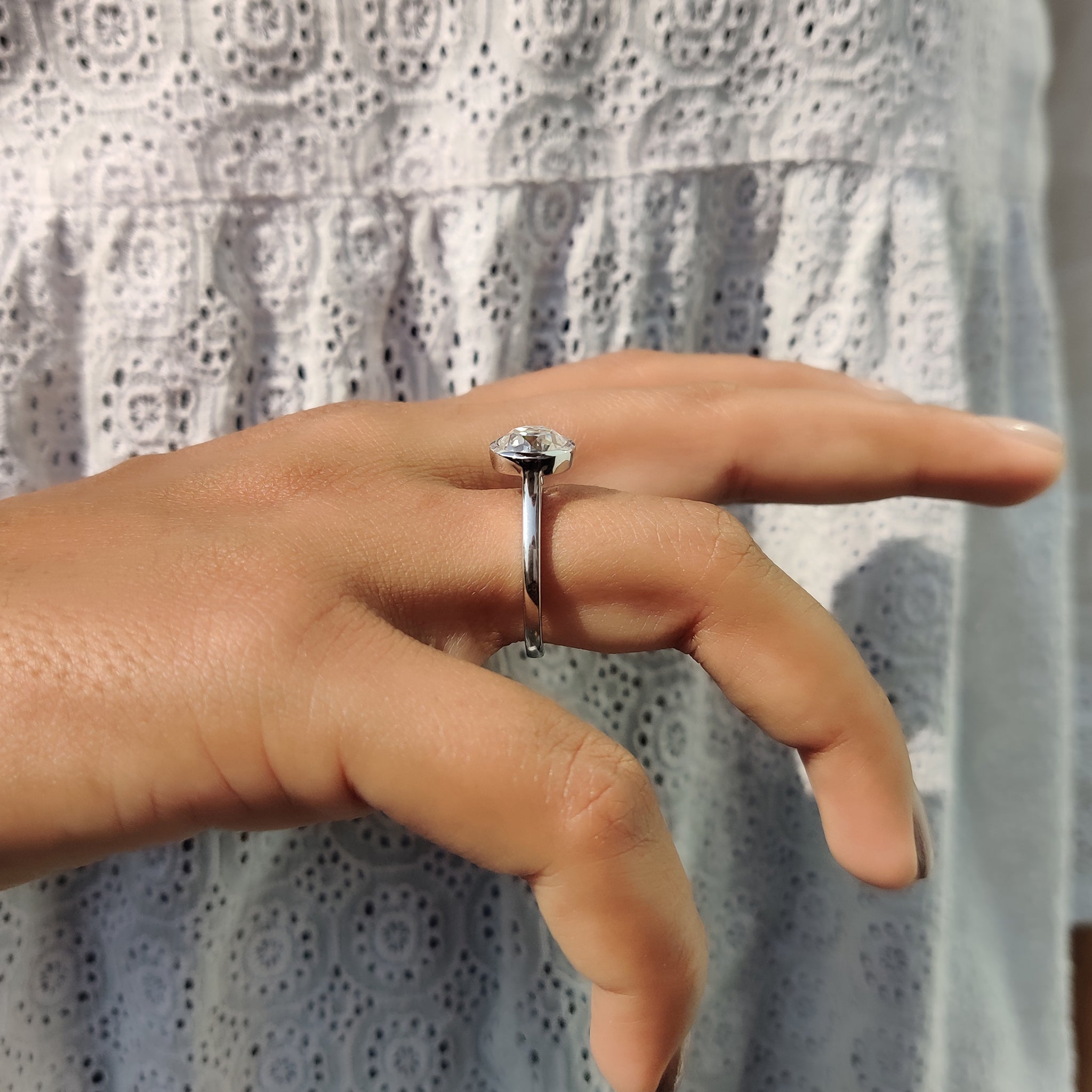 Old European Cut Bezel Engagement Ring