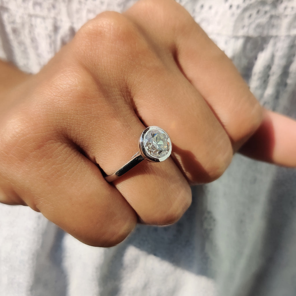 Old European Cut Bezel Engagement Ring