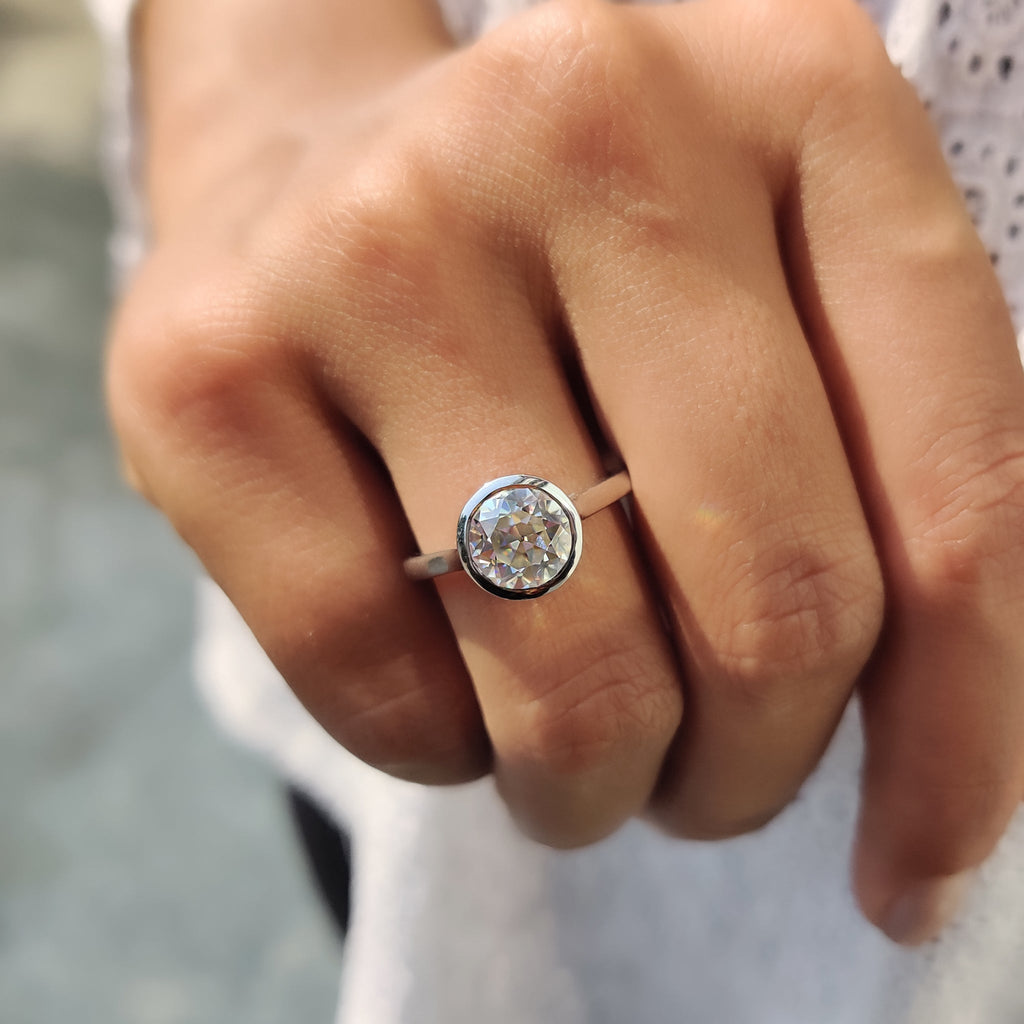Old European Cut Bezel Engagement Ring