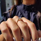 Cushion Rose Cut Solitaire Engagement Ring