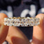Asscher Cut Eternity Band With Secure Heart Shaped Prong