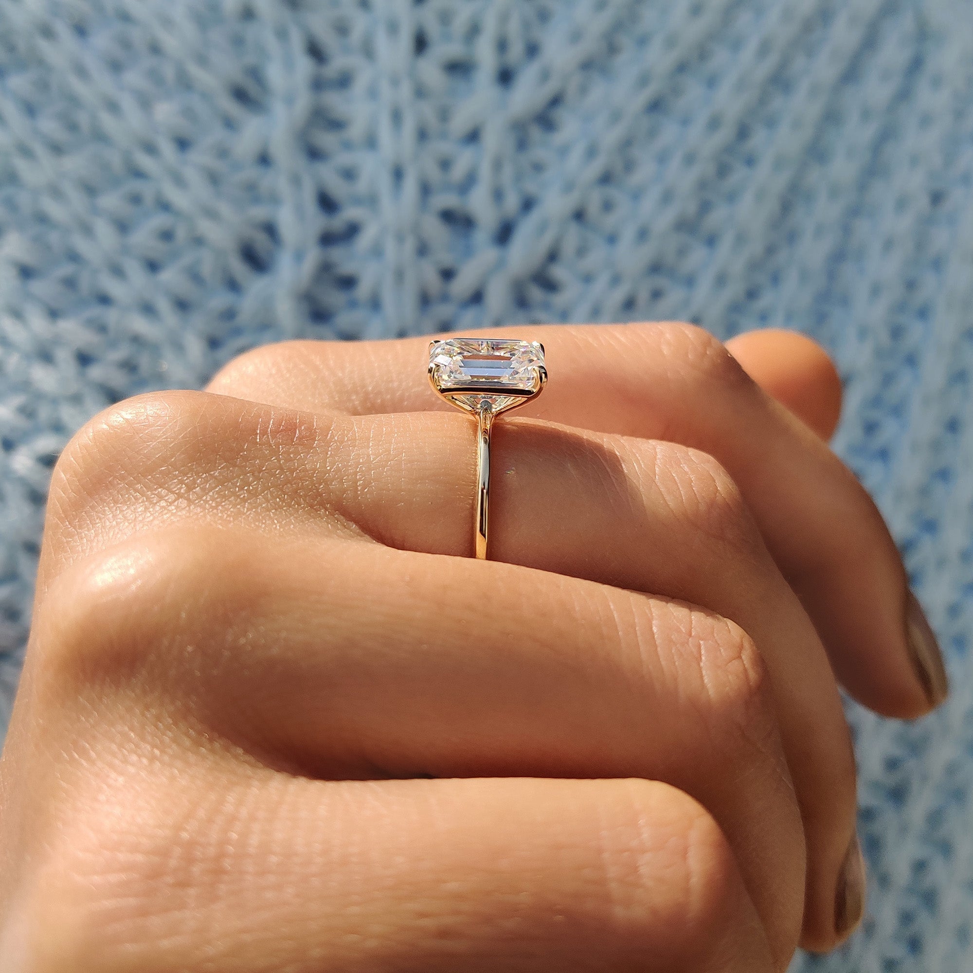 Emerald Cut Solitaire Ring - Yellow Gold