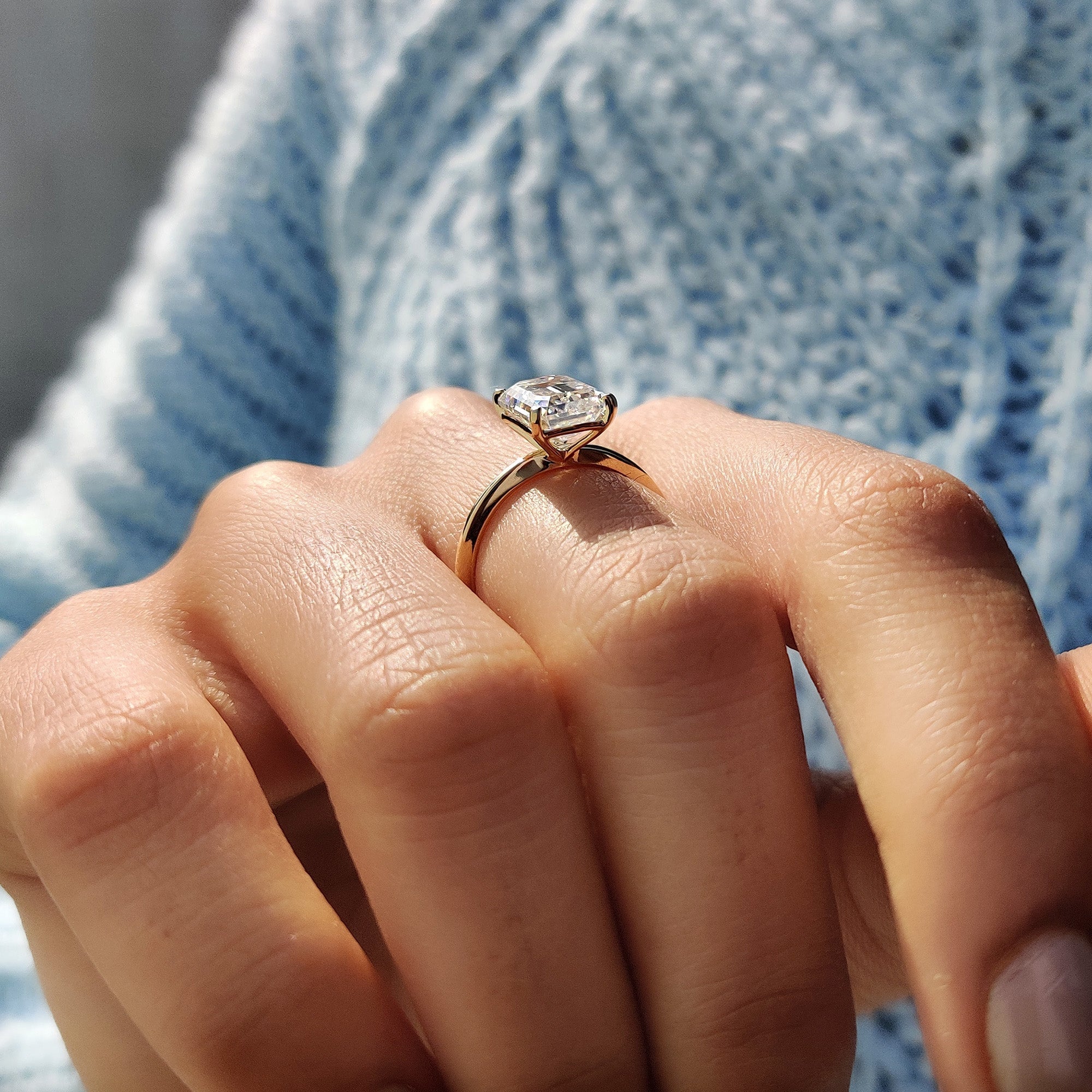 Emerald Cut Solitaire Ring - Yellow Gold