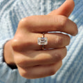 Emerald Cut Solitaire Ring - Yellow Gold