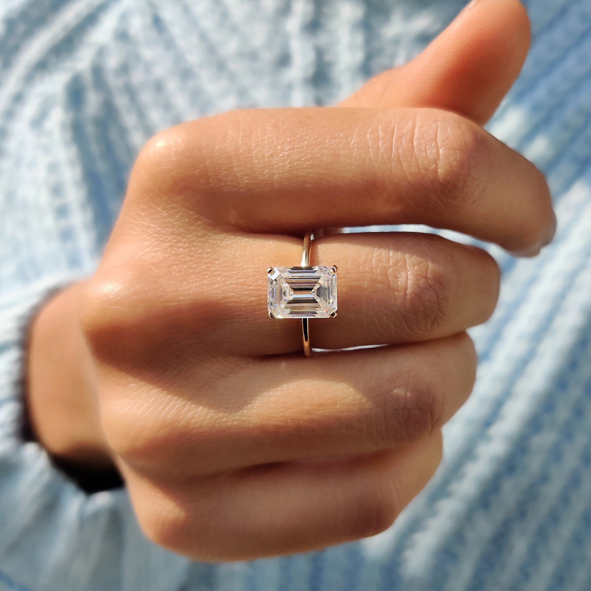 Emerald Cut Solitaire Ring In Yellow Gold Main image